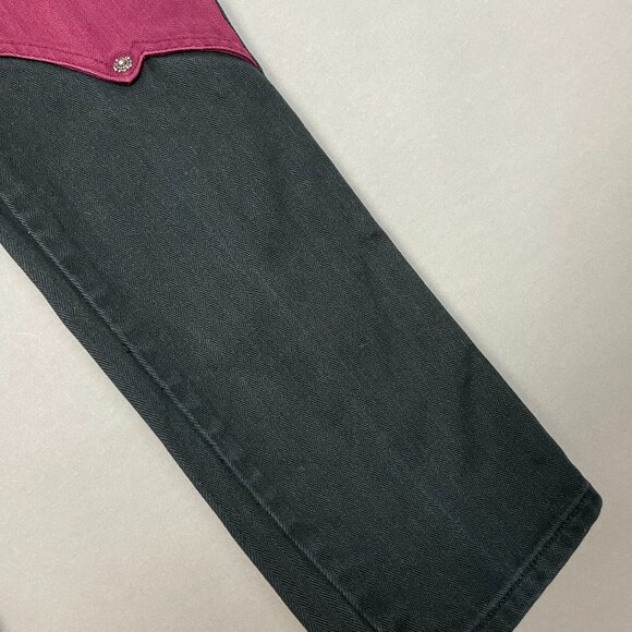 Vintage Western Ethics Jeans Vest Top Pants Country Maroon Black Women Two Tone - Picture 15 of 16